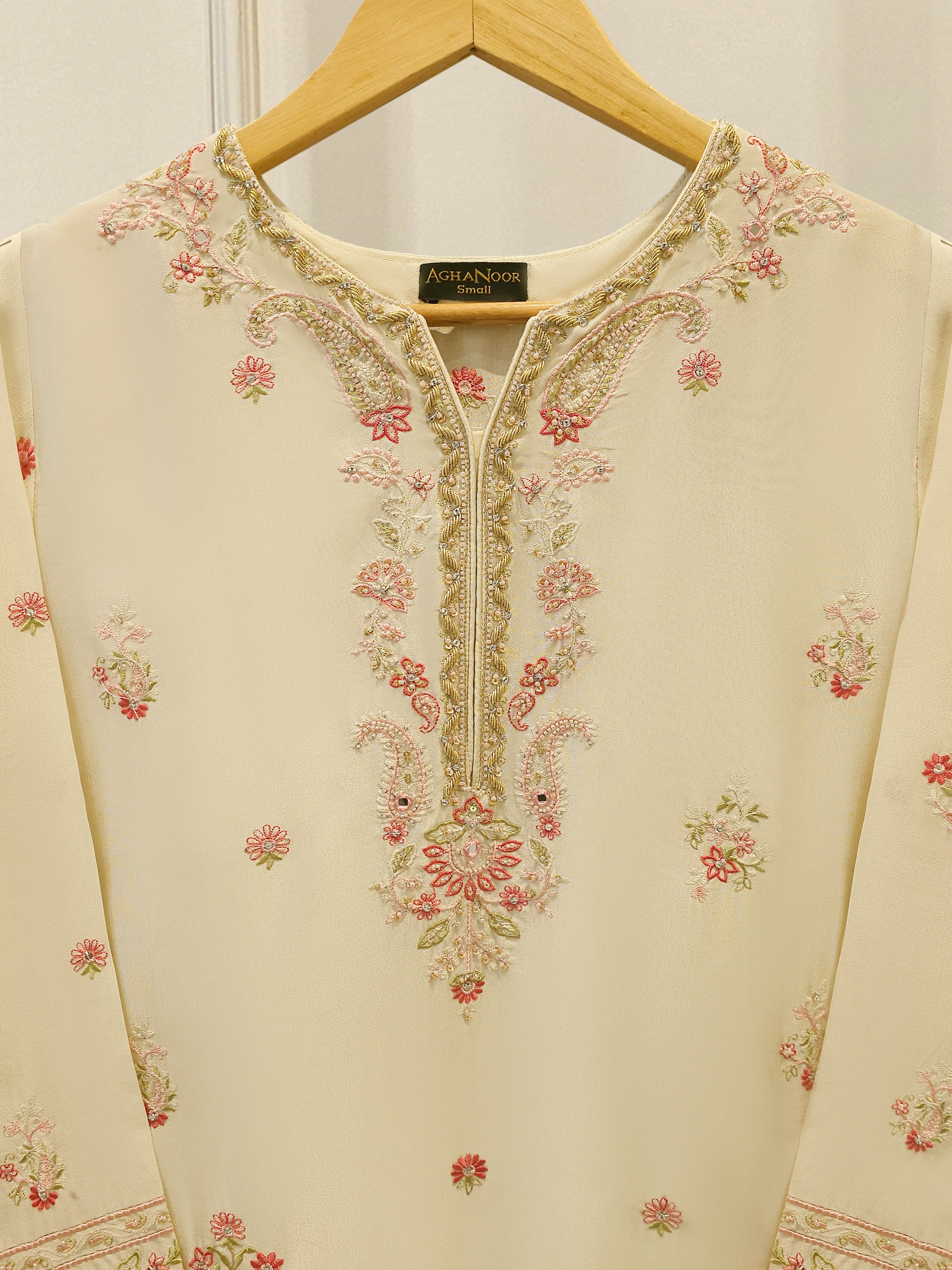 Pure Embroidered Sheesha Silk Shirt S113593 - Image 2
