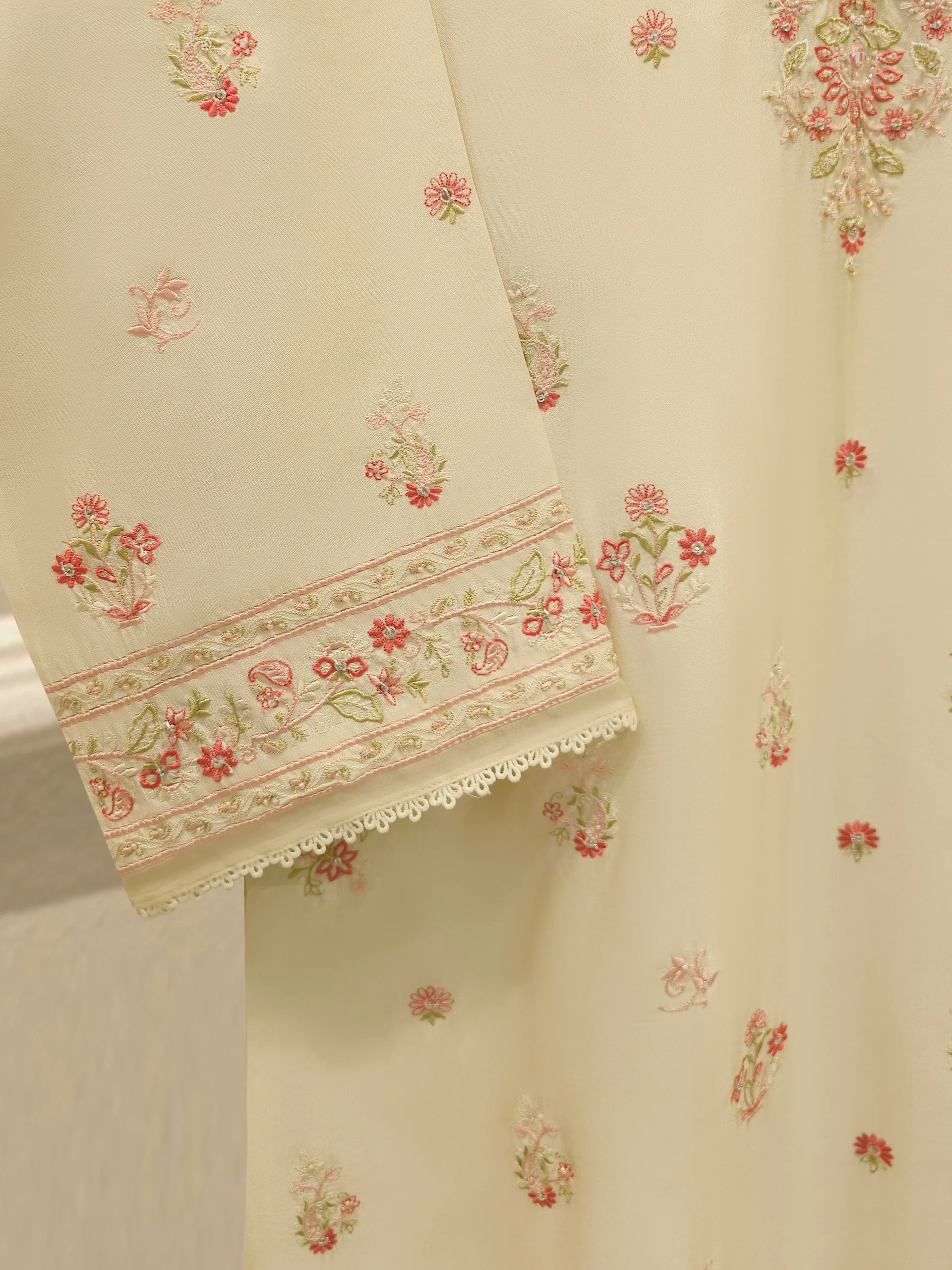 Pure Embroidered Sheesha Silk Shirt S113593 - Image 3