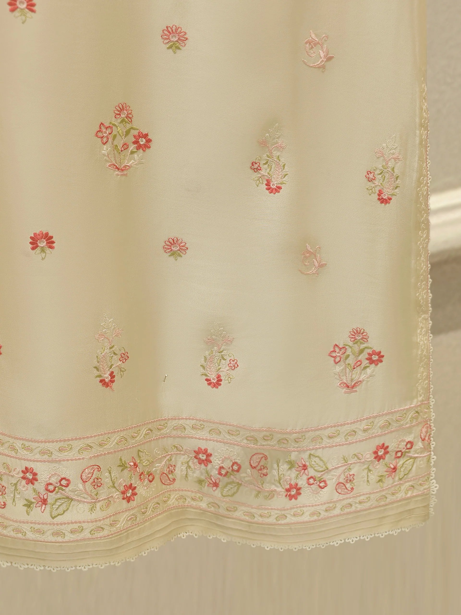Pure Embroidered Sheesha Silk Shirt S113593 - Image 4