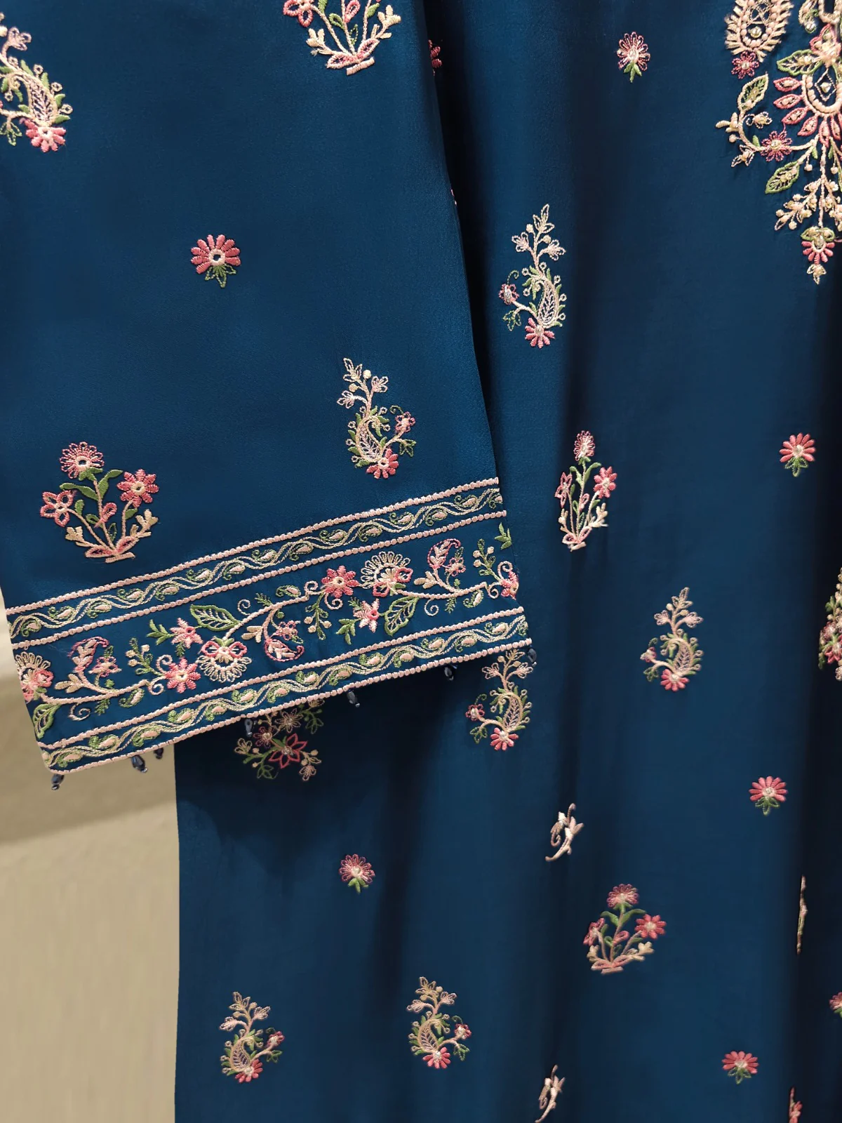 Pure Embroidered Sheesha Silk Shirt S113804 - Image 2
