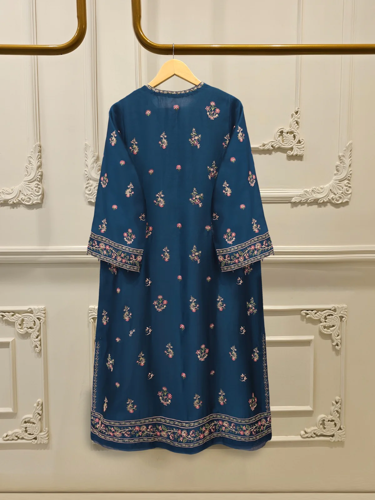 Pure Embroidered Sheesha Silk Shirt S113804 - Image 5