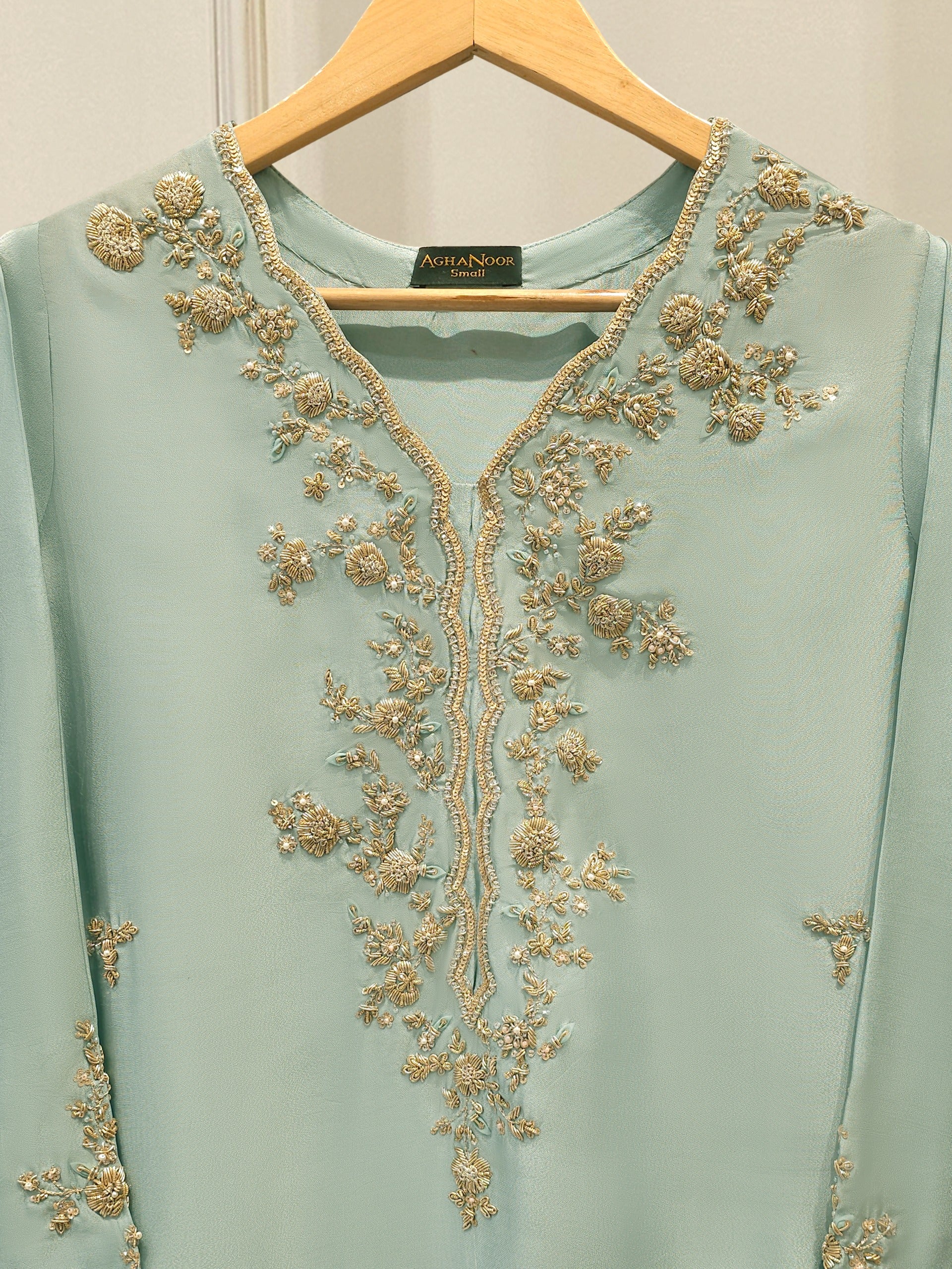 Pure Embroidered Sheesha Silk Shirt S113843 - Image 2