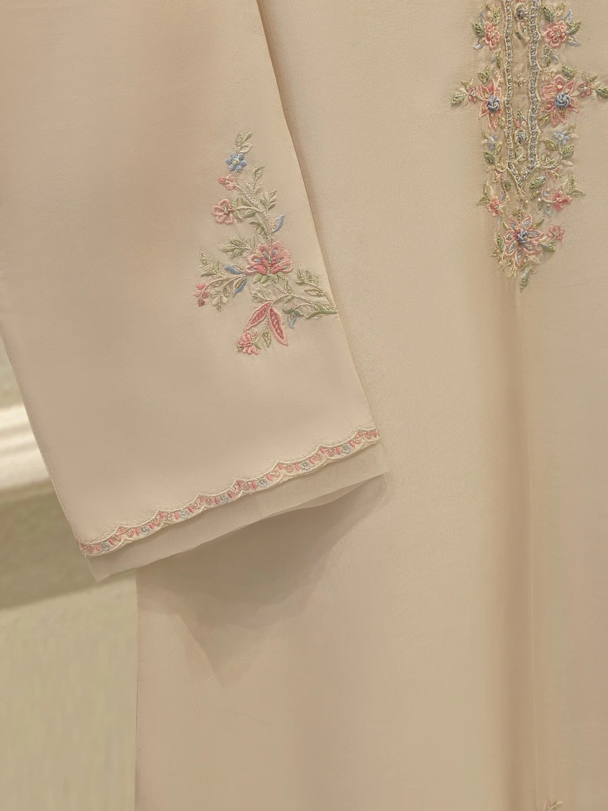 Pure Embroidered Sheesha Silk Shirt S114006 - Image 3