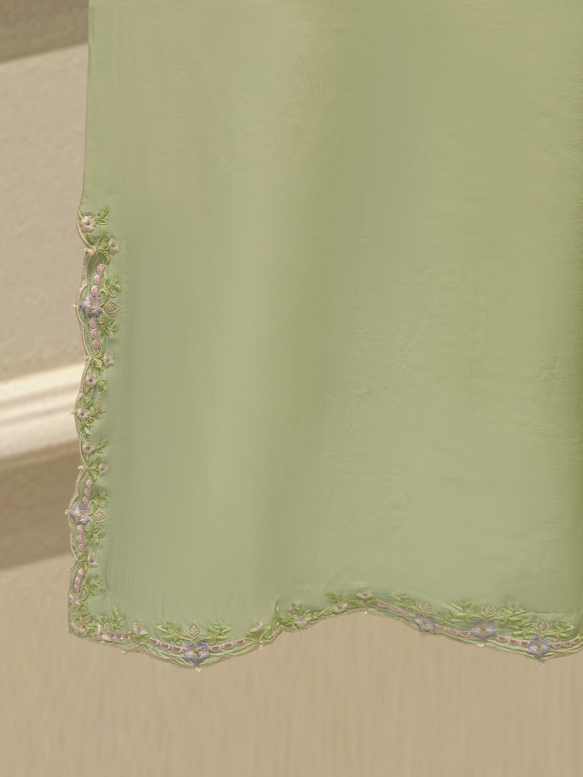 Pure Embroidered Sheesha Silk Shirt S114062 - Image 6