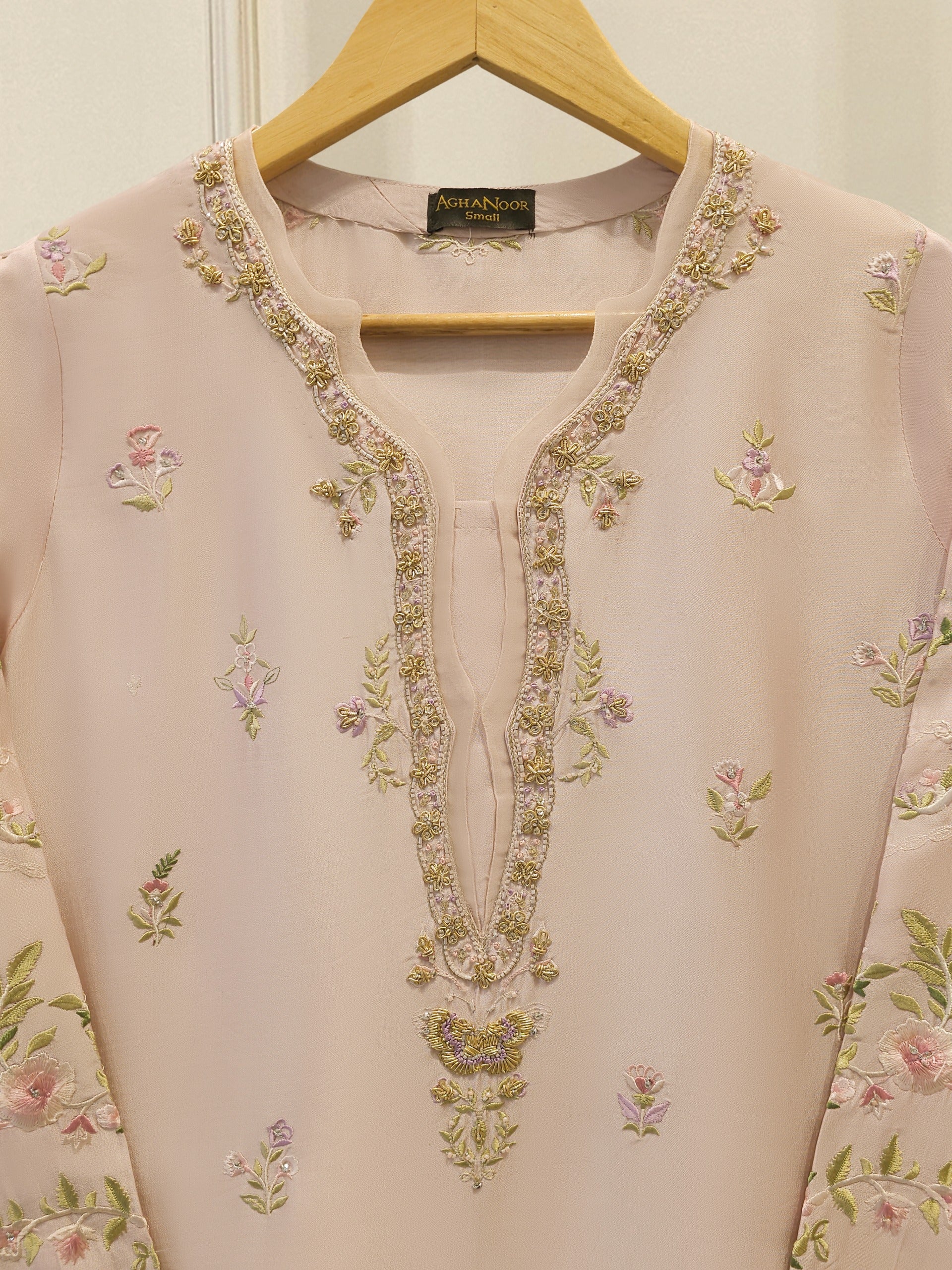 Pure Embroidered Sheesha Silk Shirt S114093 - Image 2
