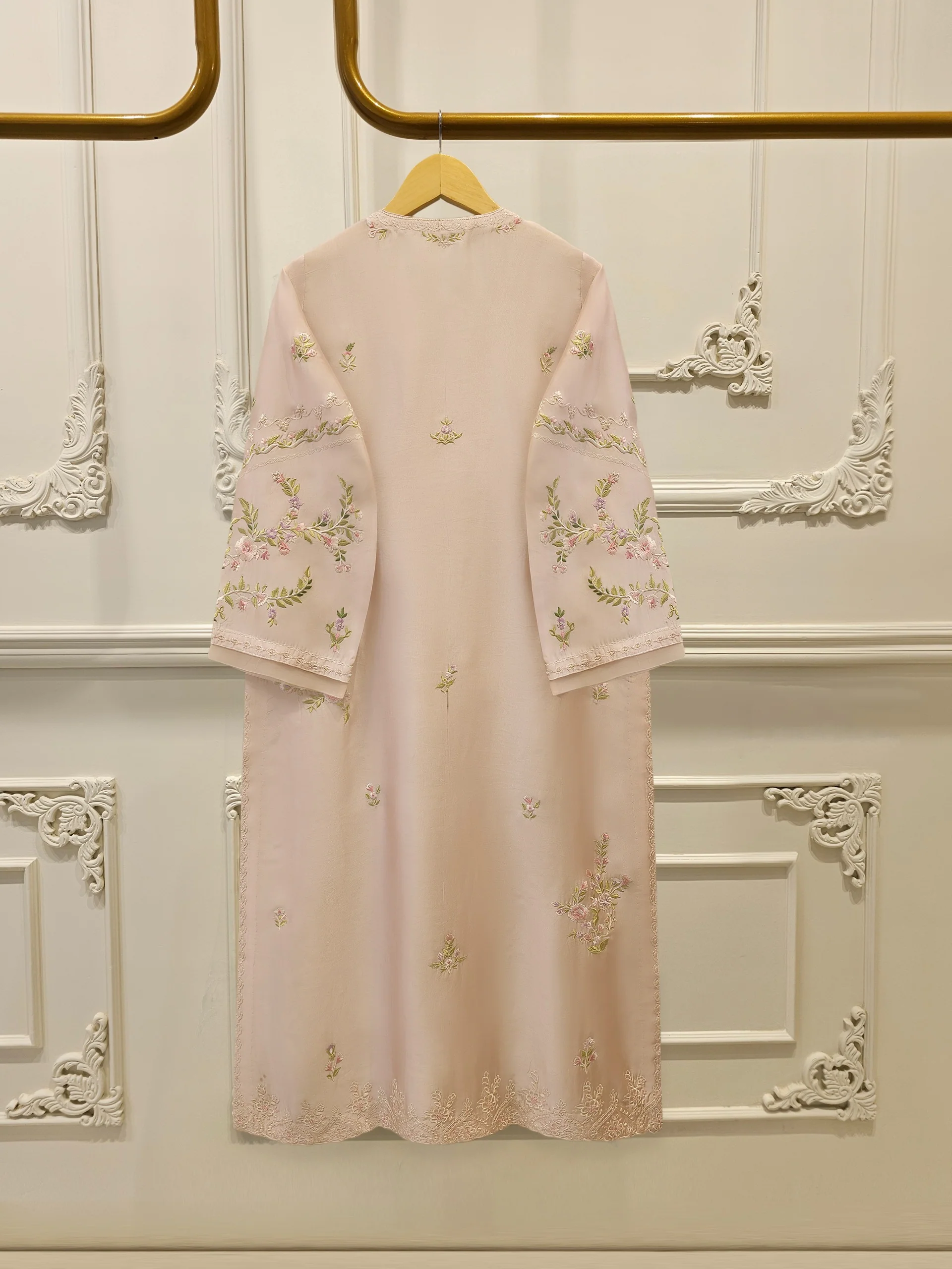 Pure Embroidered Sheesha Silk Shirt S114093 - Image 5
