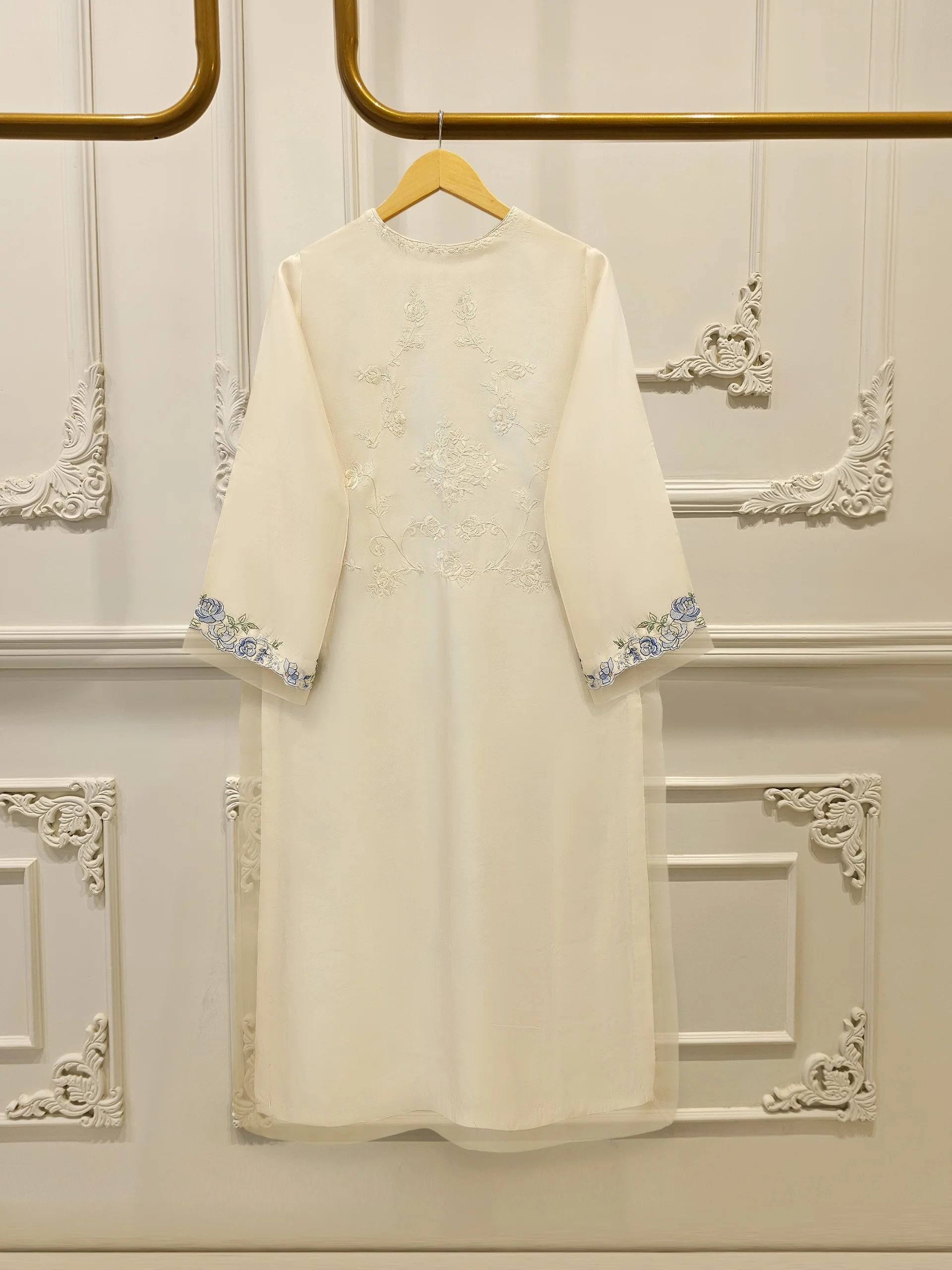 Pure Embroidered Sheesha Silk Shirt S114103 - Image 4