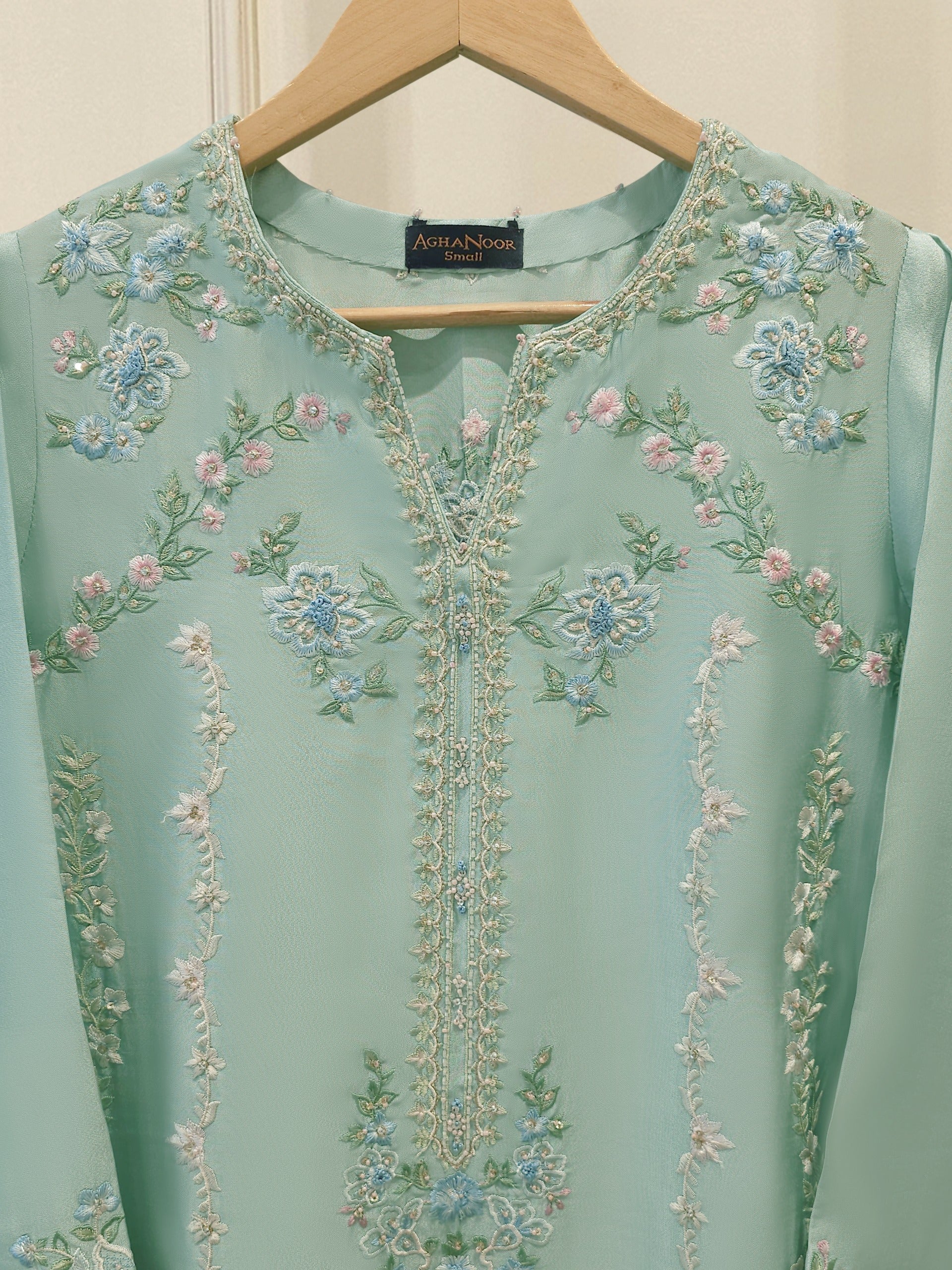 Pure Embroidered Sheesha Silk Shirt S114154 - Image 2