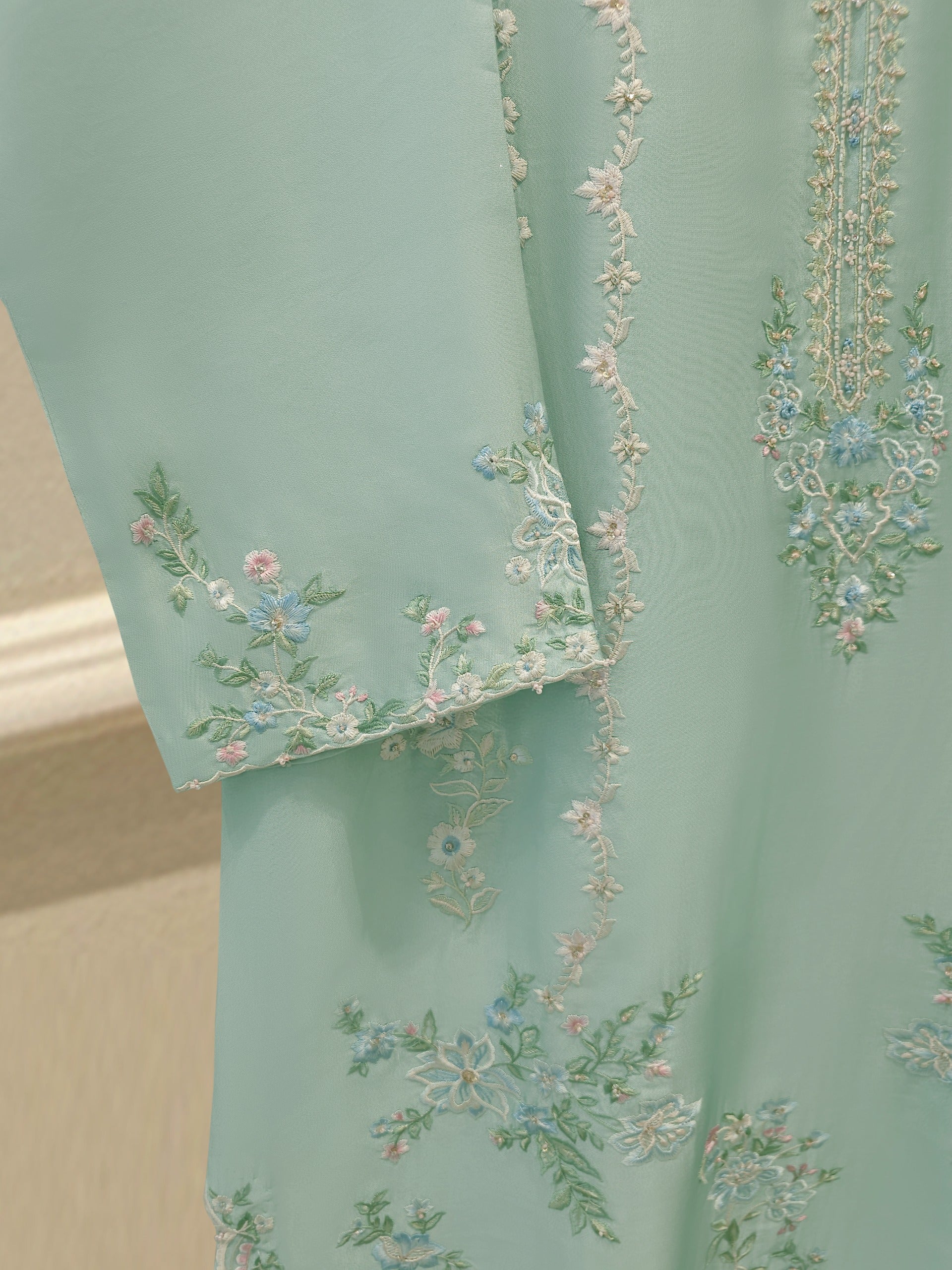 Pure Embroidered Sheesha Silk Shirt S114154 - Image 3