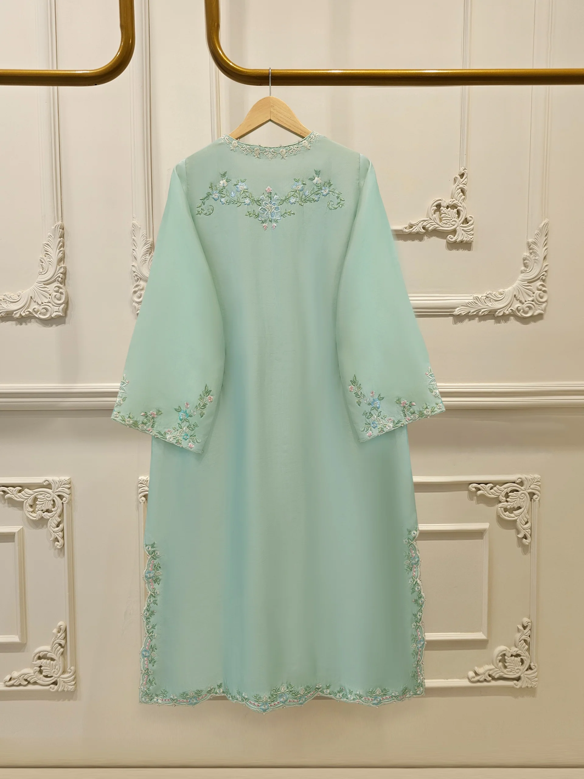 Pure Embroidered Sheesha Silk Shirt S114154 - Image 4