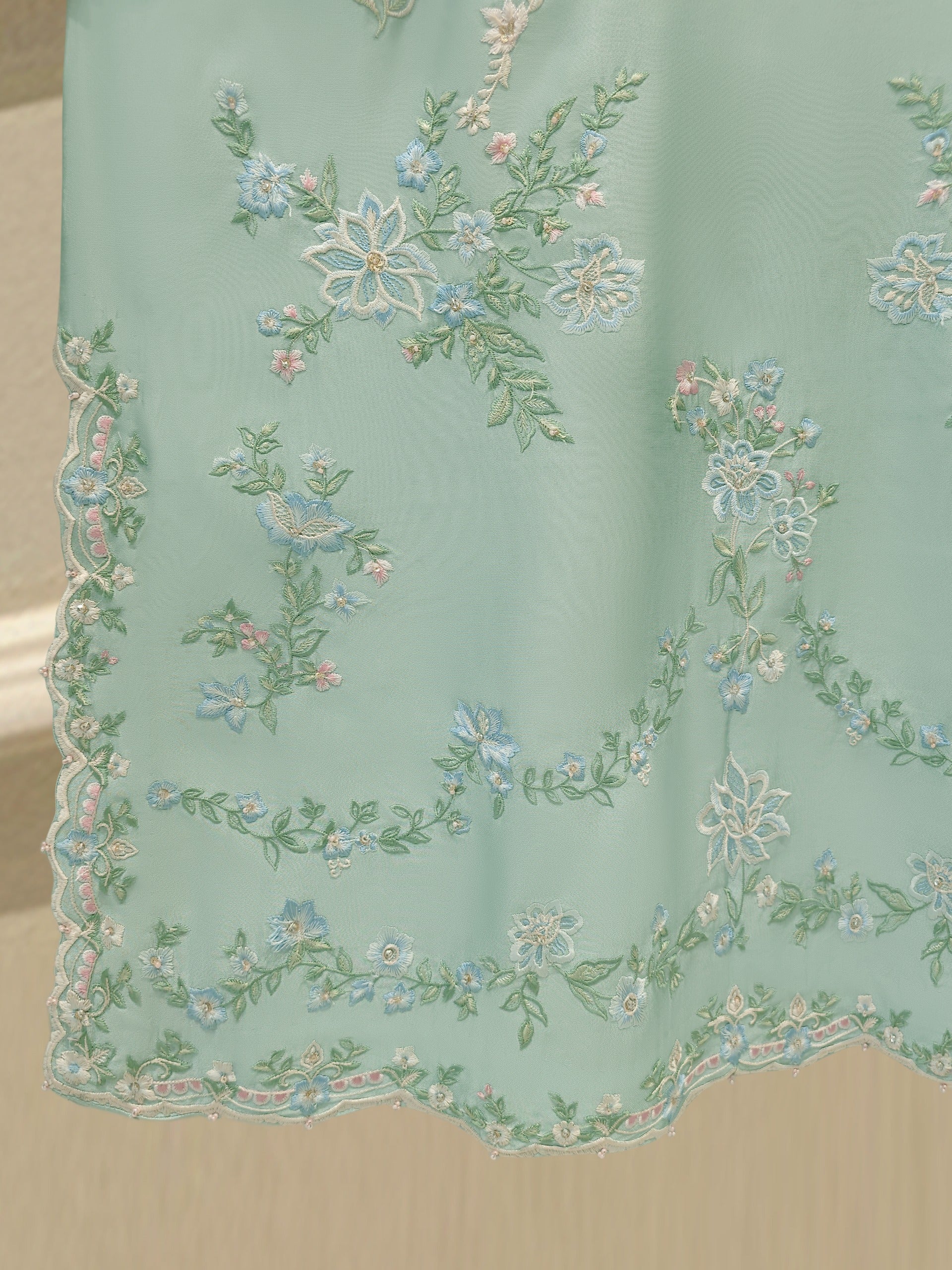Pure Embroidered Sheesha Silk Shirt S114154 - Image 5