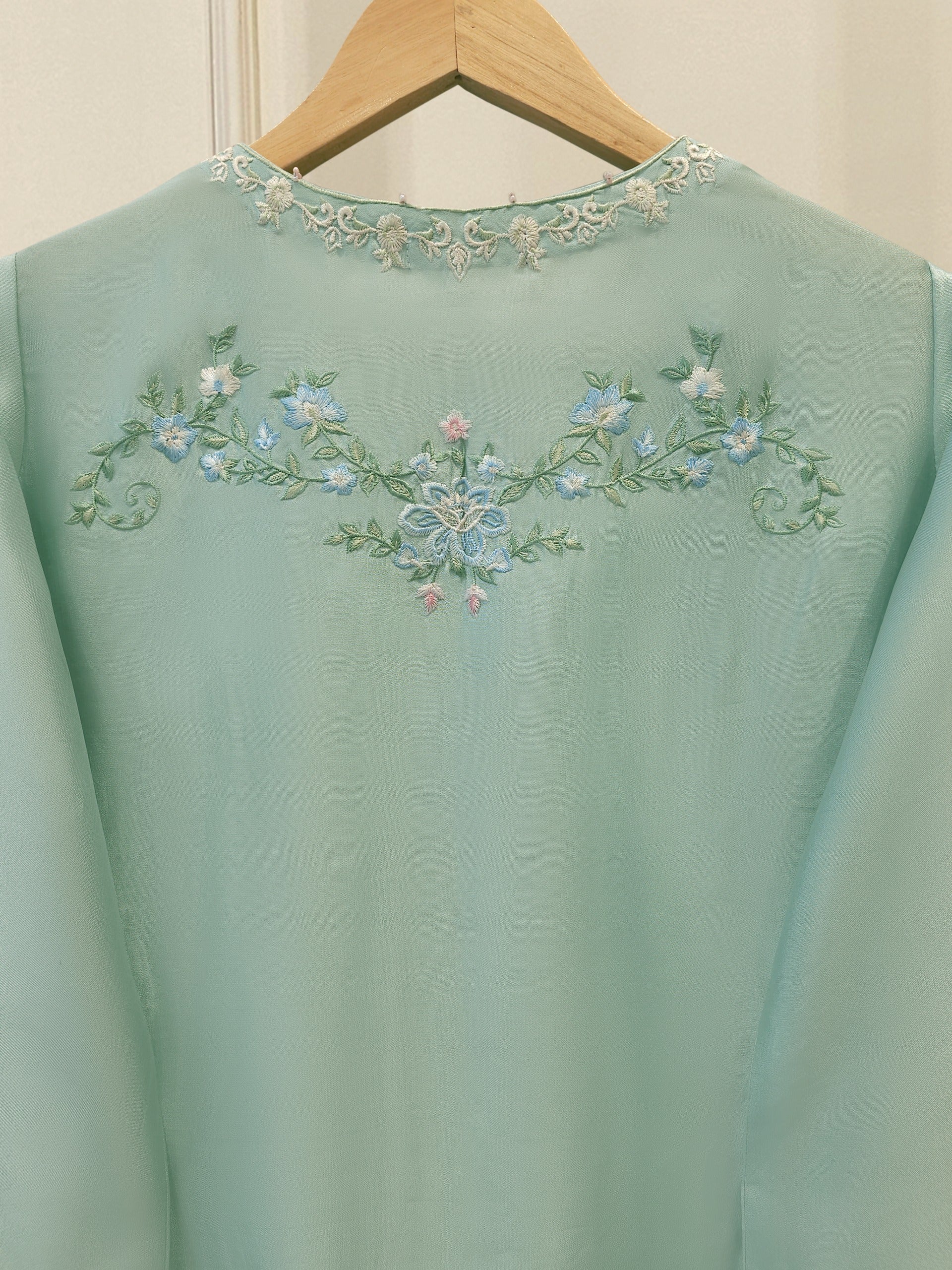 Pure Embroidered Sheesha Silk Shirt S114154 - Image 6