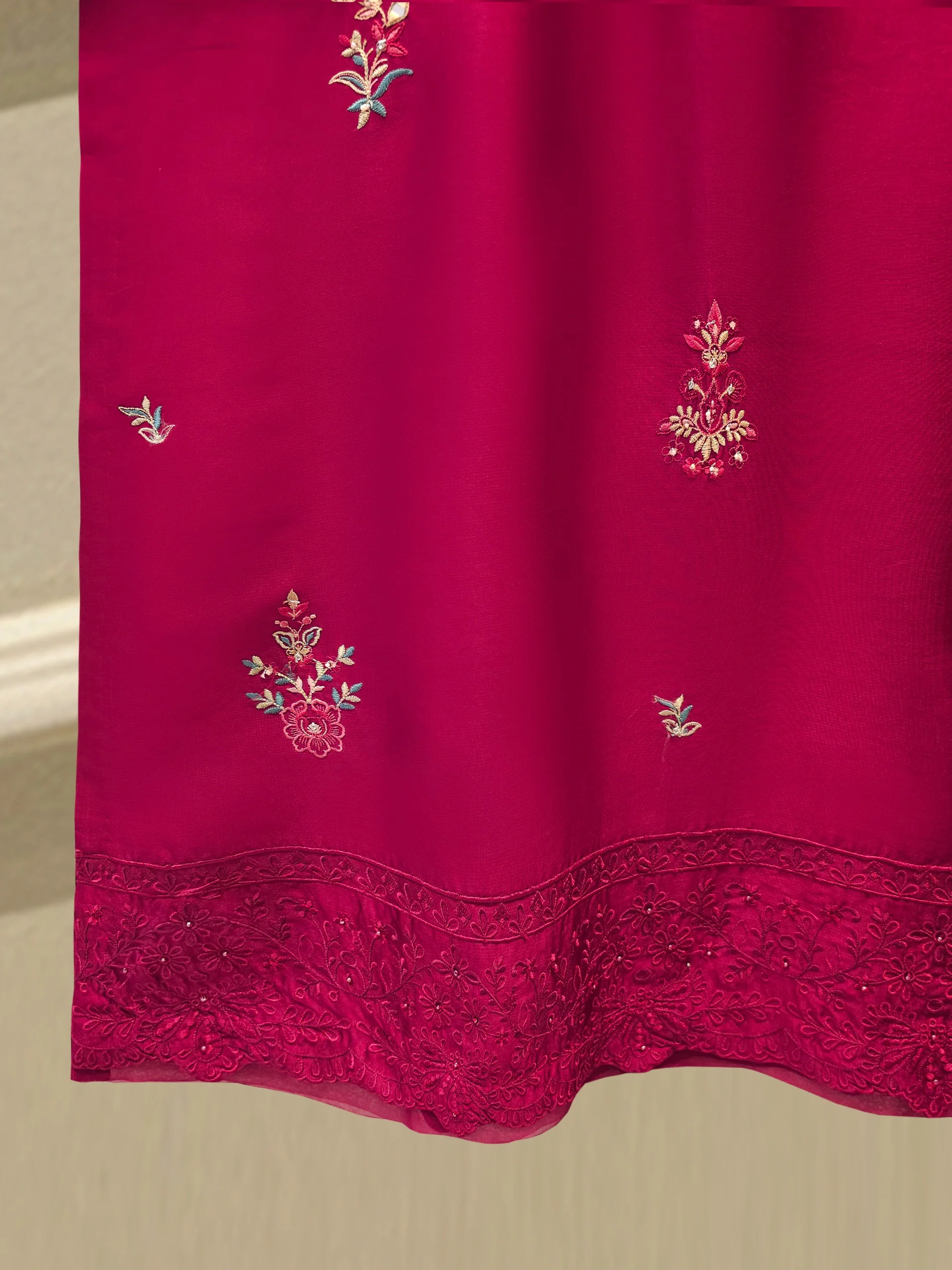 Pure Embroidered Sheesha Silk Shirt S114159 - Image 4