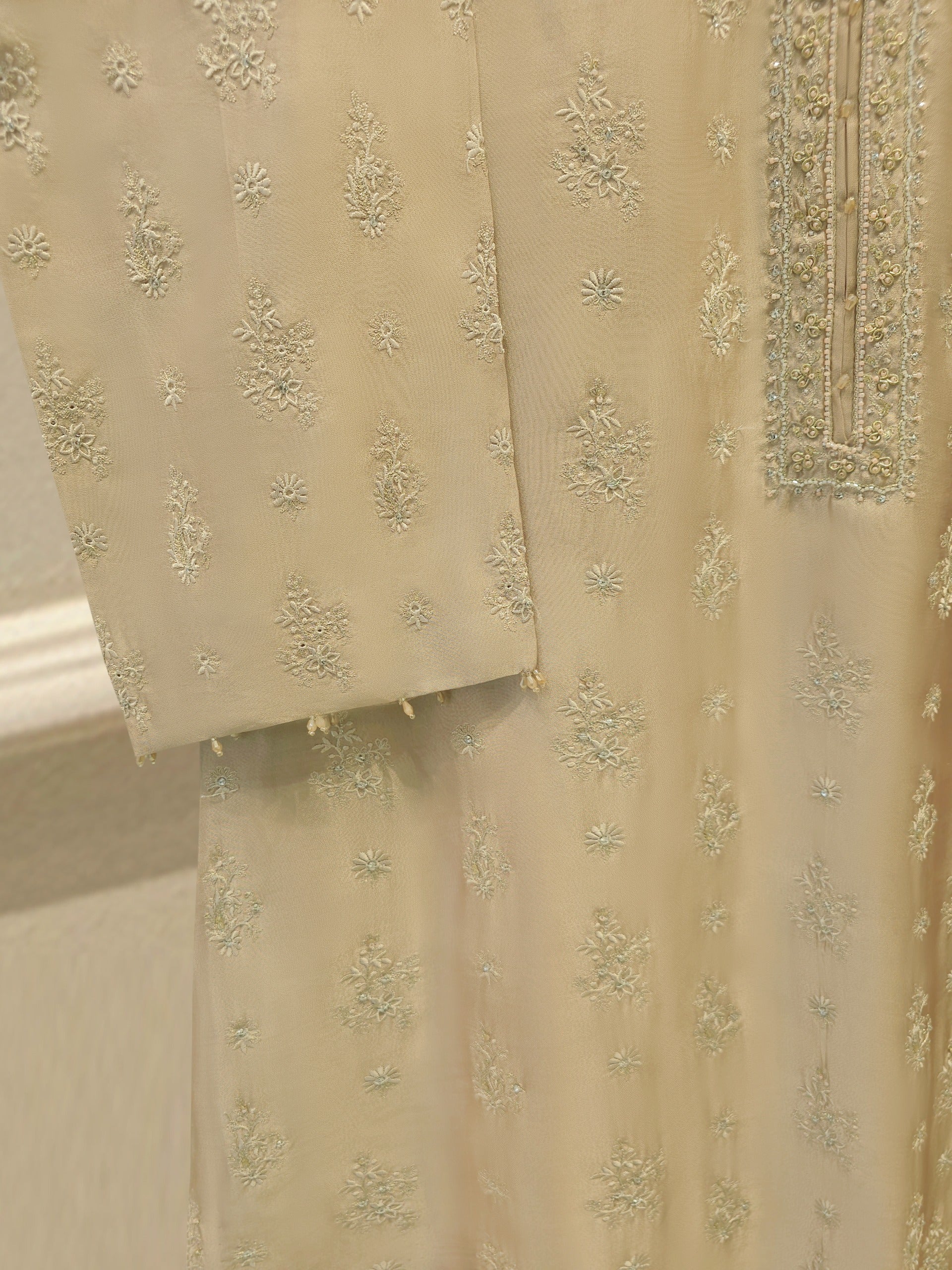 Pure Embroidered Sheesha Silk Shirt S114203 - Image 3