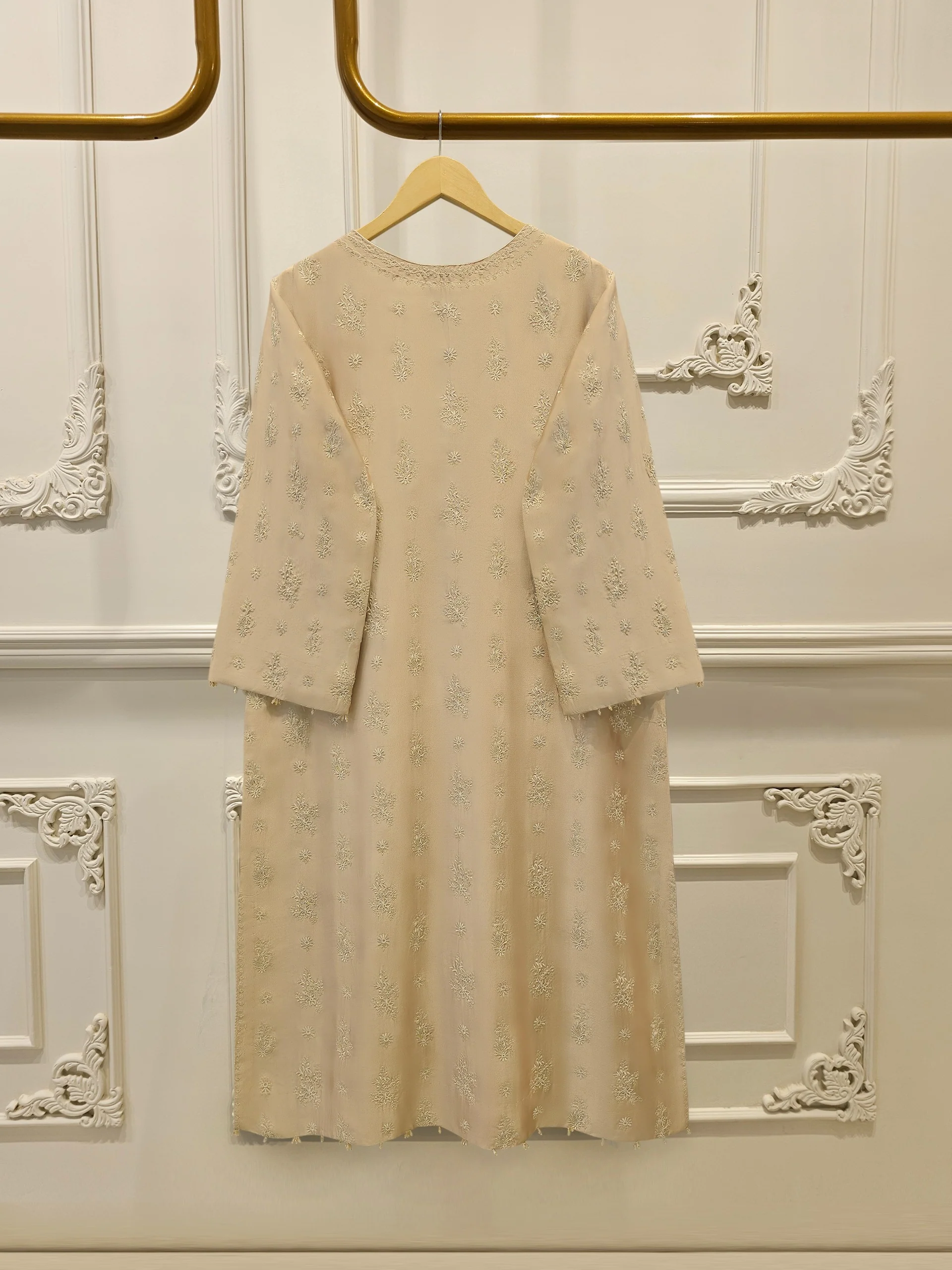Pure Embroidered Sheesha Silk Shirt S114203 - Image 5