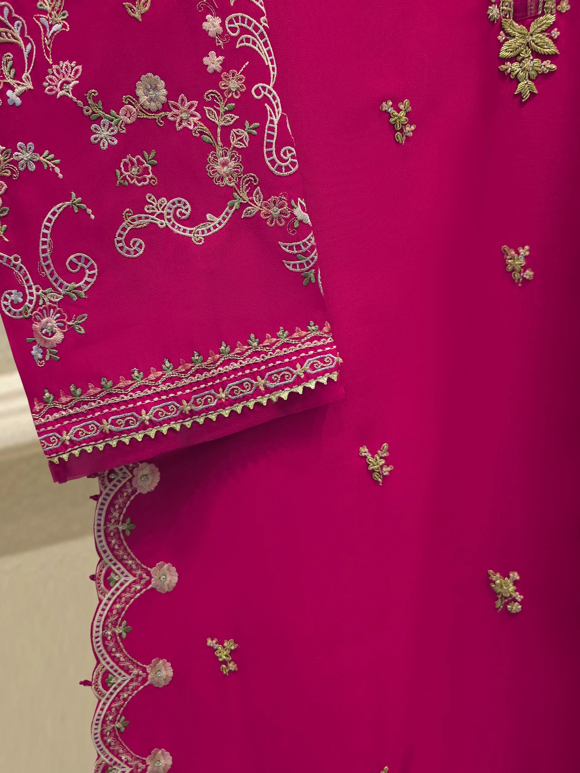Pure Embroidered Sheesha Silk Shirt S114218 - Image 3