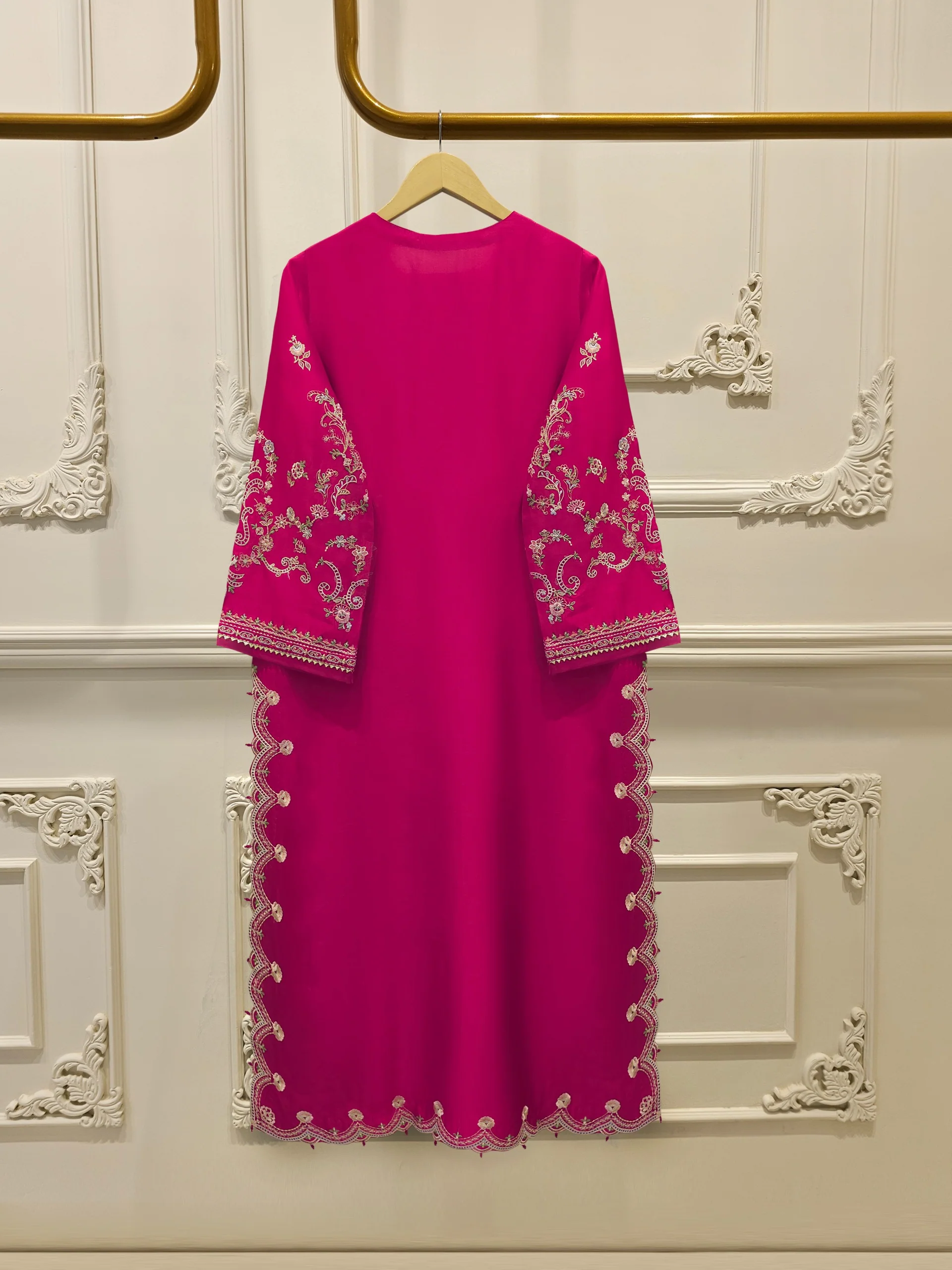 Pure Embroidered Sheesha Silk Shirt S114218 - Image 5
