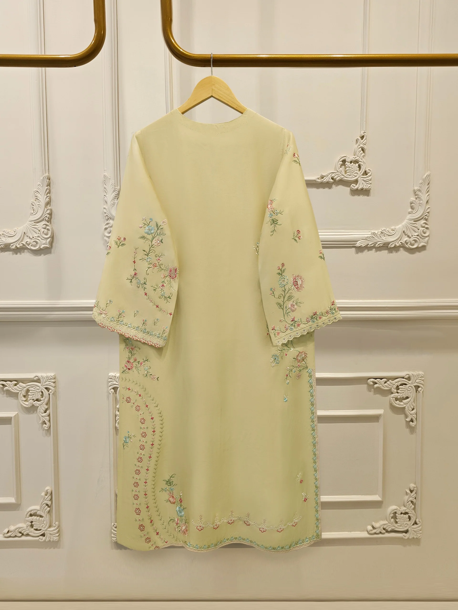 Pure Embroidered Sheesha Silk Shirt S114269 - Image 5