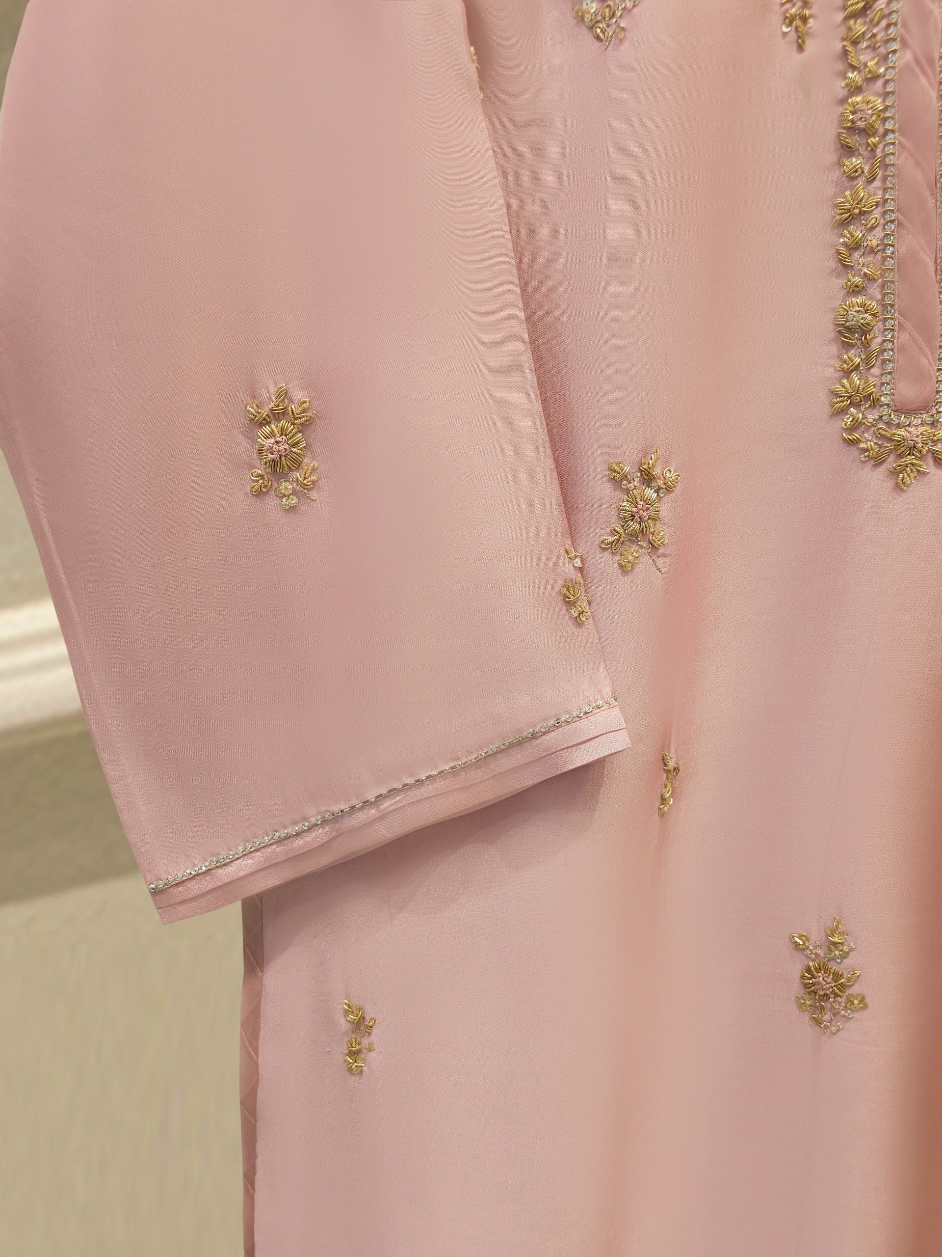 Pure Embroidered Sheesha Silk Shirt S114270 - Image 3