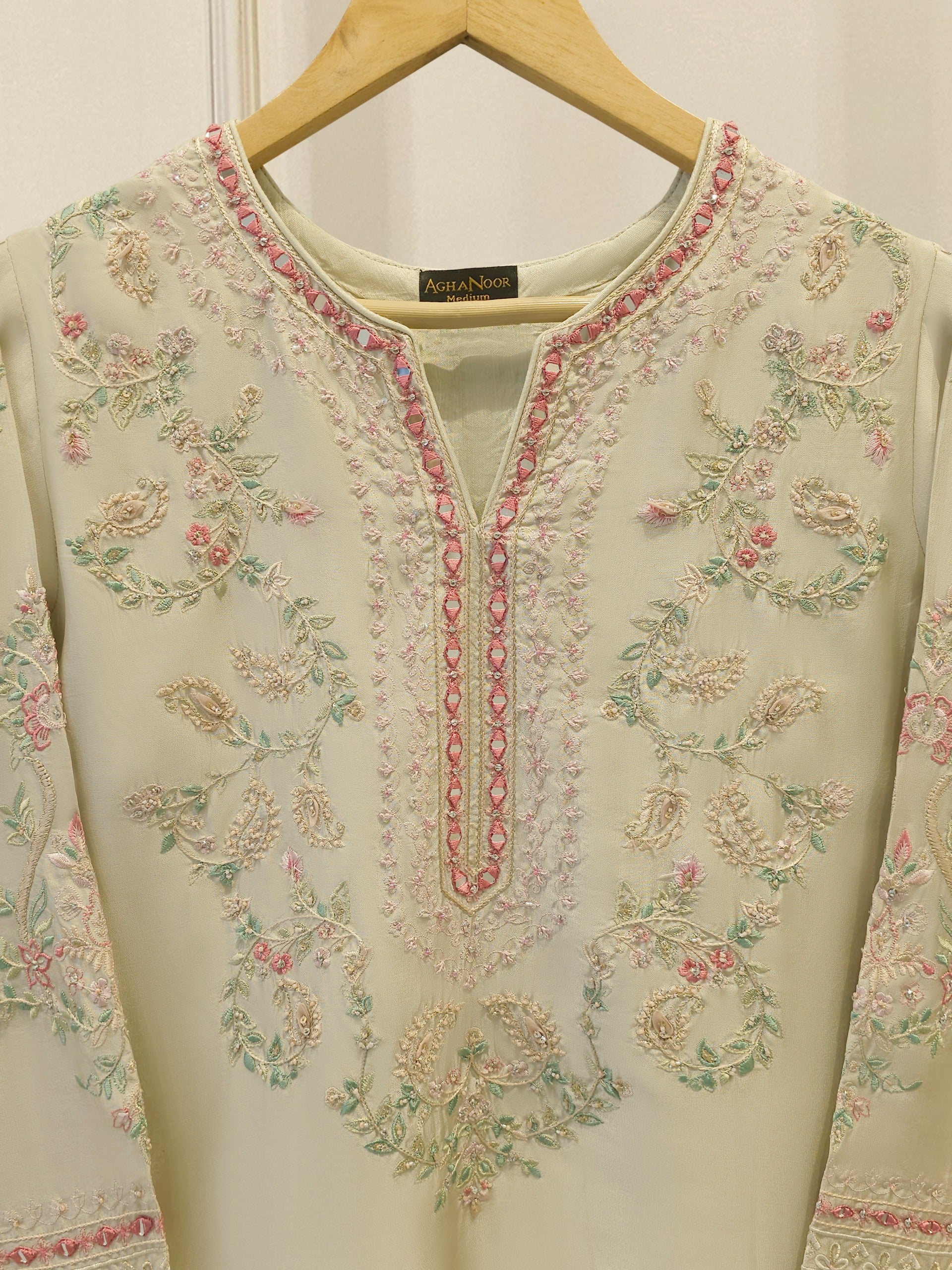 Pure Embroidered Sheesha Silk Shirt S114274 - Image 2