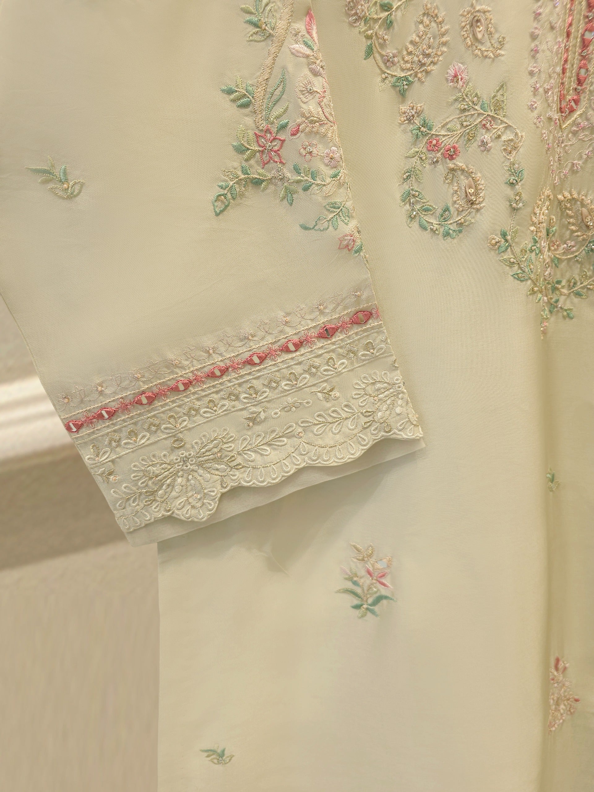 Pure Embroidered Sheesha Silk Shirt S114274 - Image 3