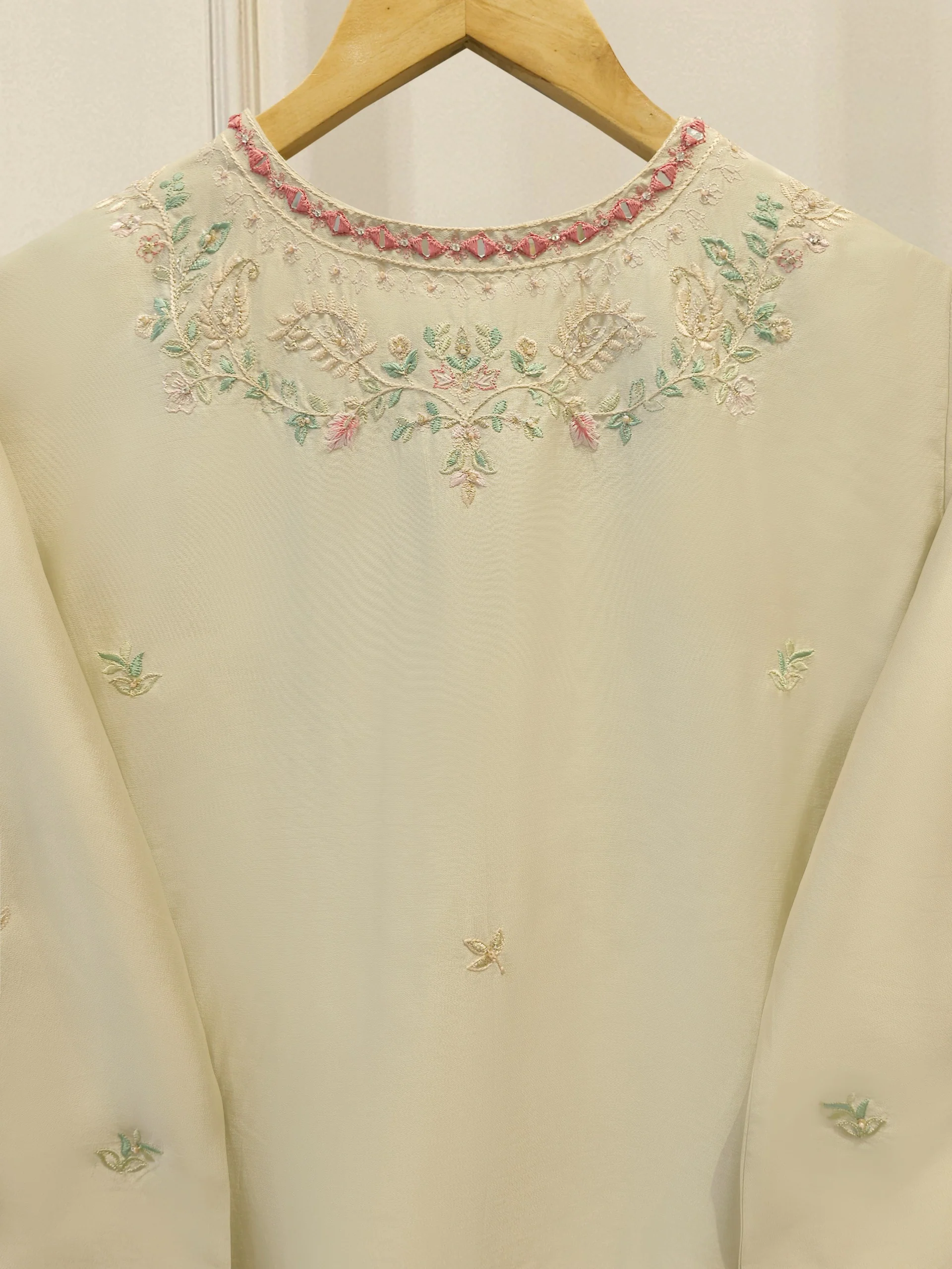 Pure Embroidered Sheesha Silk Shirt S114274 - Image 6