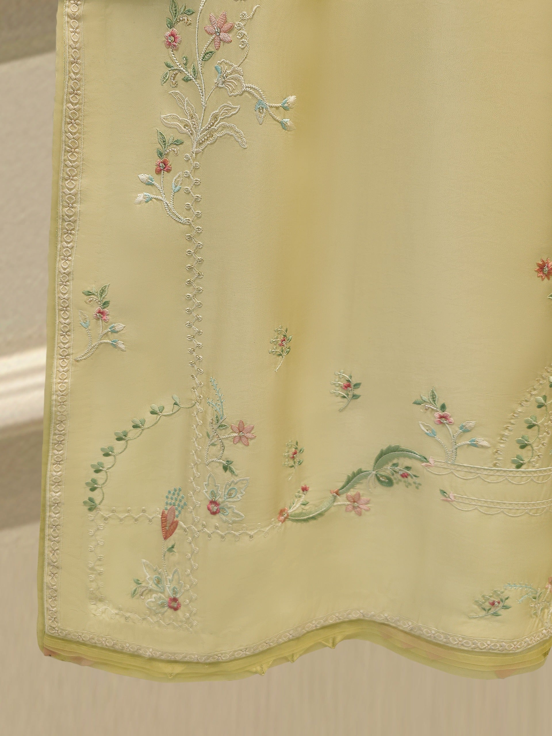 Pure Embroidered Sheesha Silk Shirt S114279 - Image 4