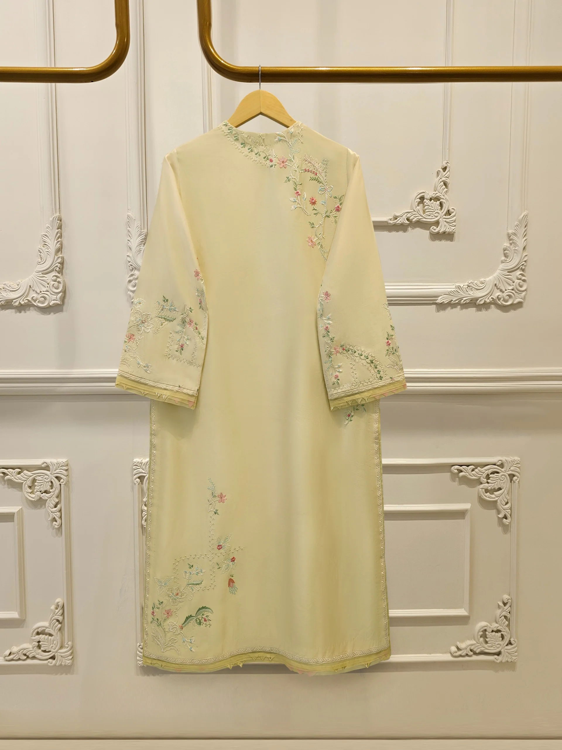Pure Embroidered Sheesha Silk Shirt S114279 - Image 5