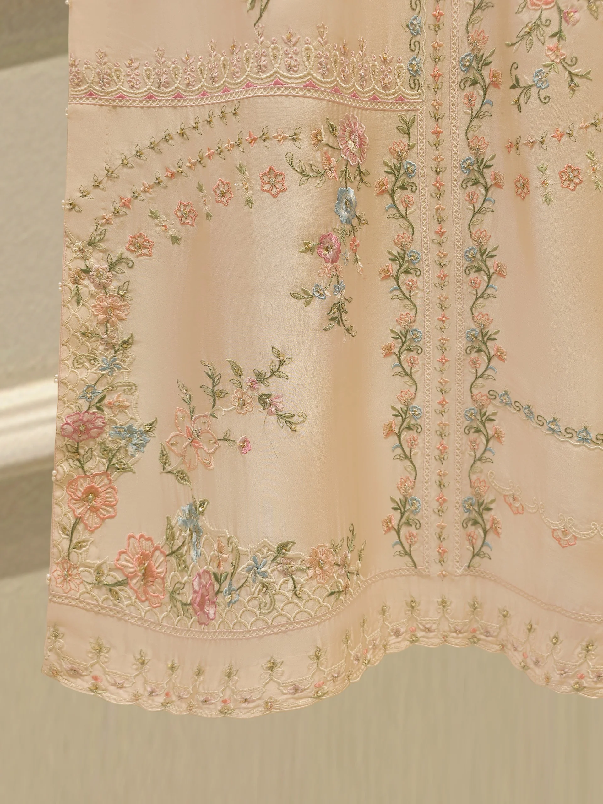 Pure Embroidered Sheesha Silk Shirt S114317 - Image 4
