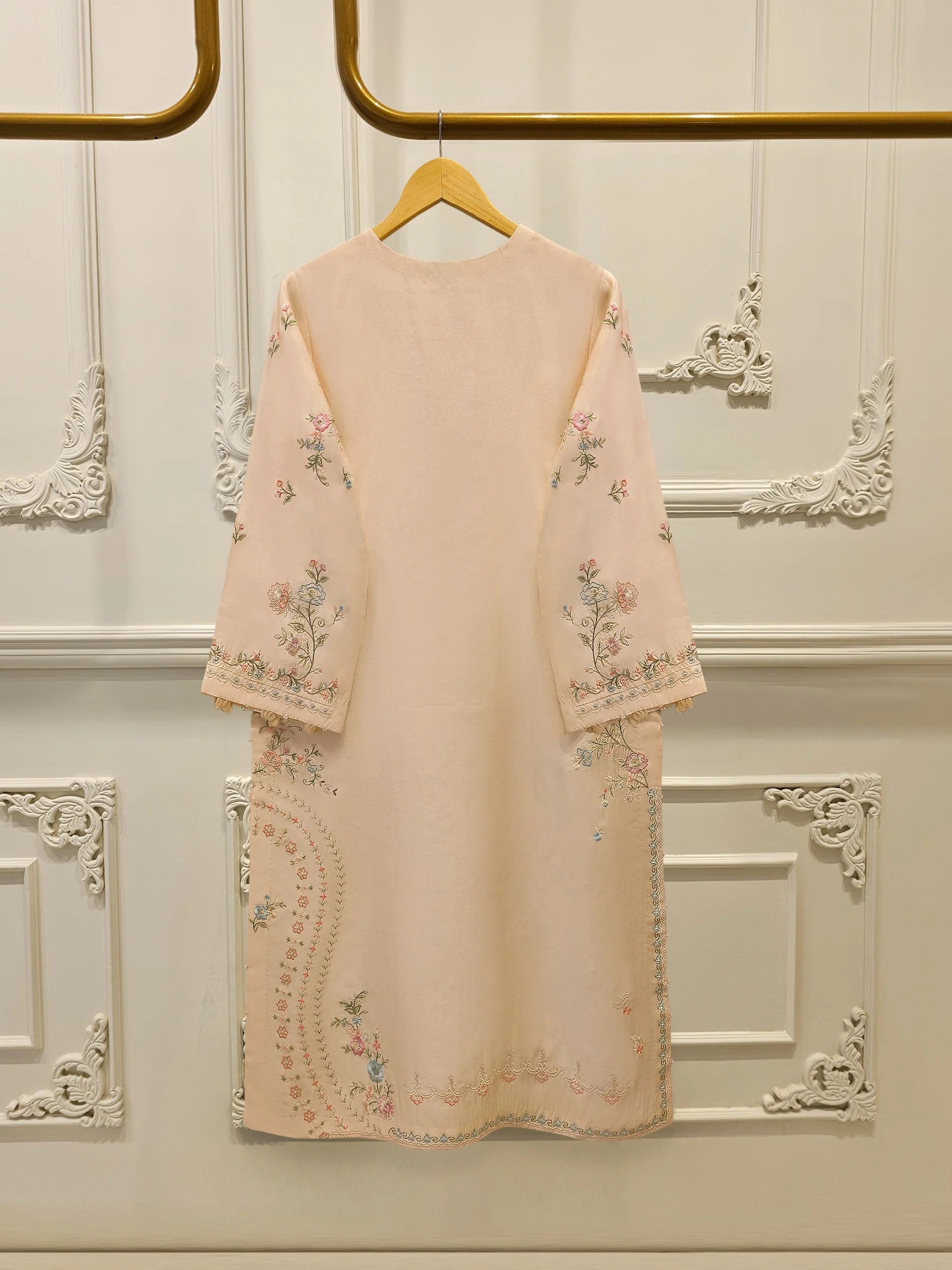 Pure Embroidered Sheesha Silk Shirt S114317 - Image 6