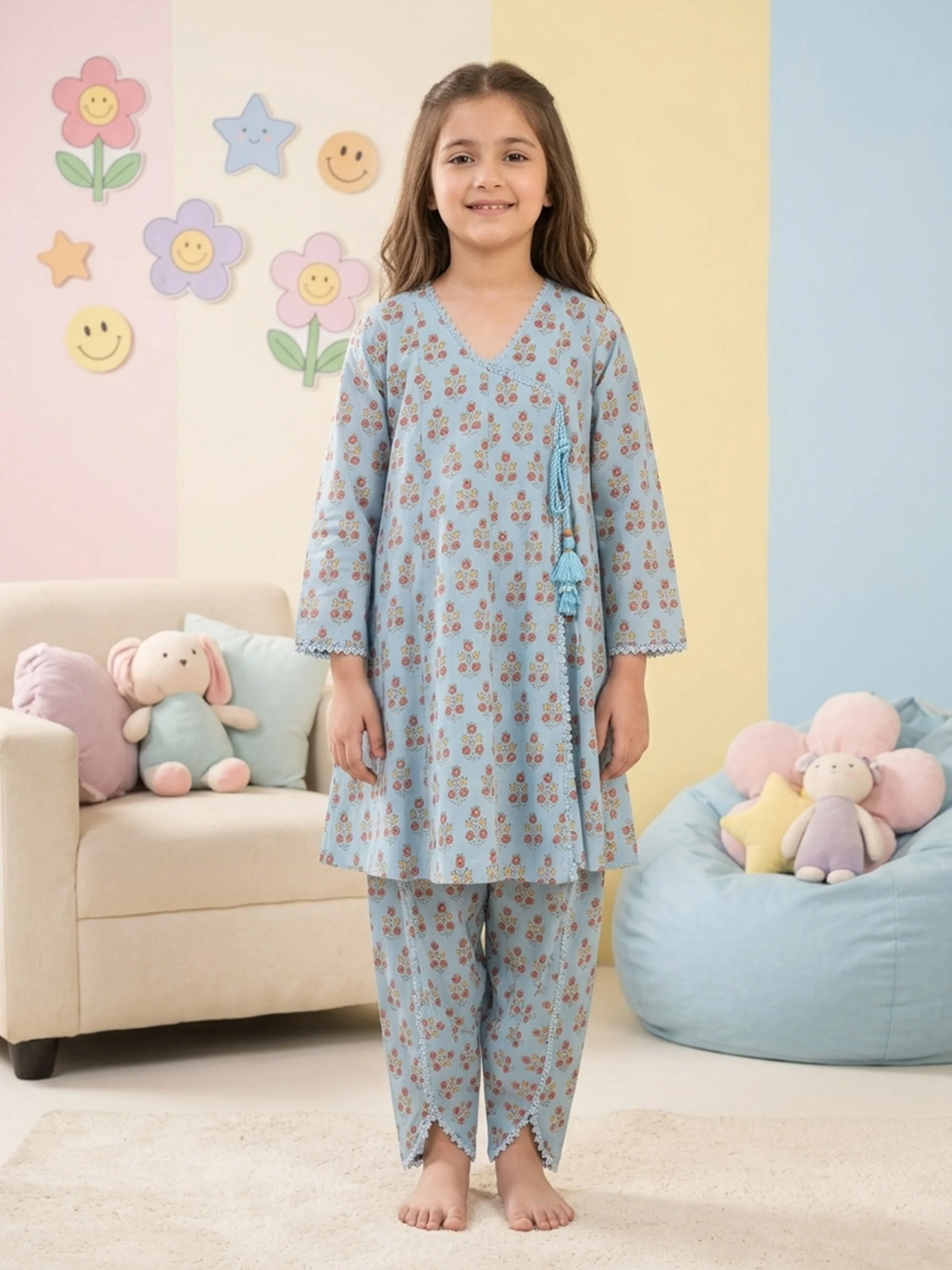 (Teens) 2 Piece - Digital Printed Lawn Suit TN00005 - Image 2