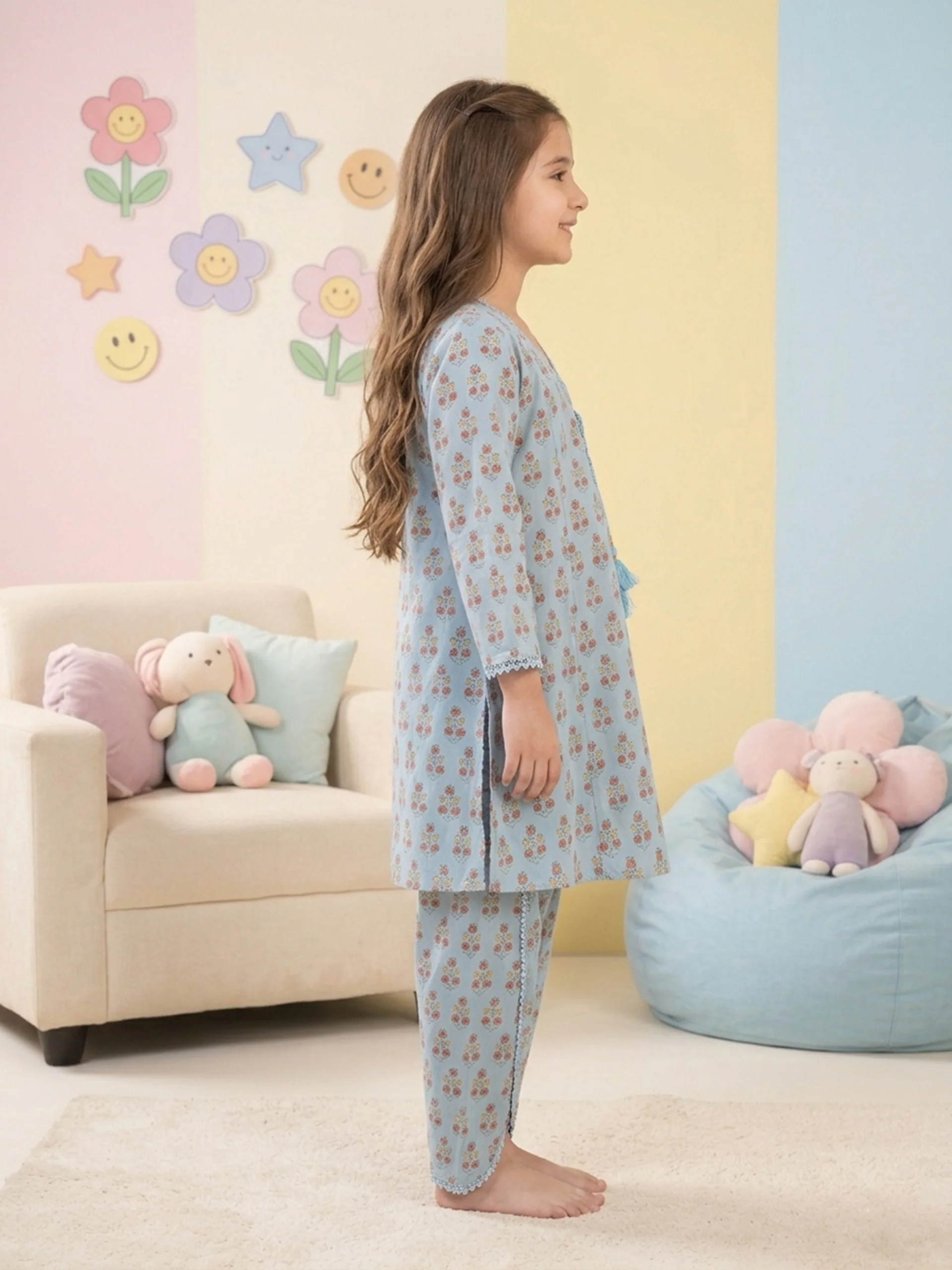 (Teens) 2 Piece - Digital Printed Lawn Suit TN00005 - Image 3