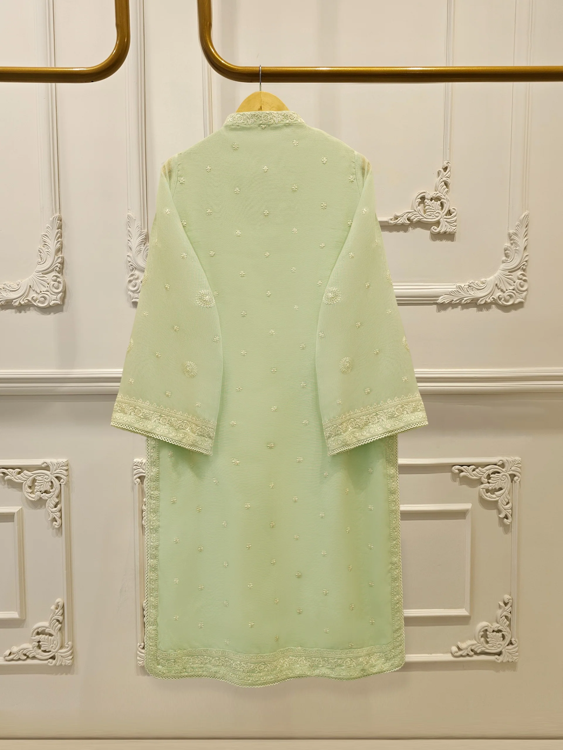 (Unstitched) 3 Piece - Pure Embroidered Cotton Net Suit S113610 - Image 5