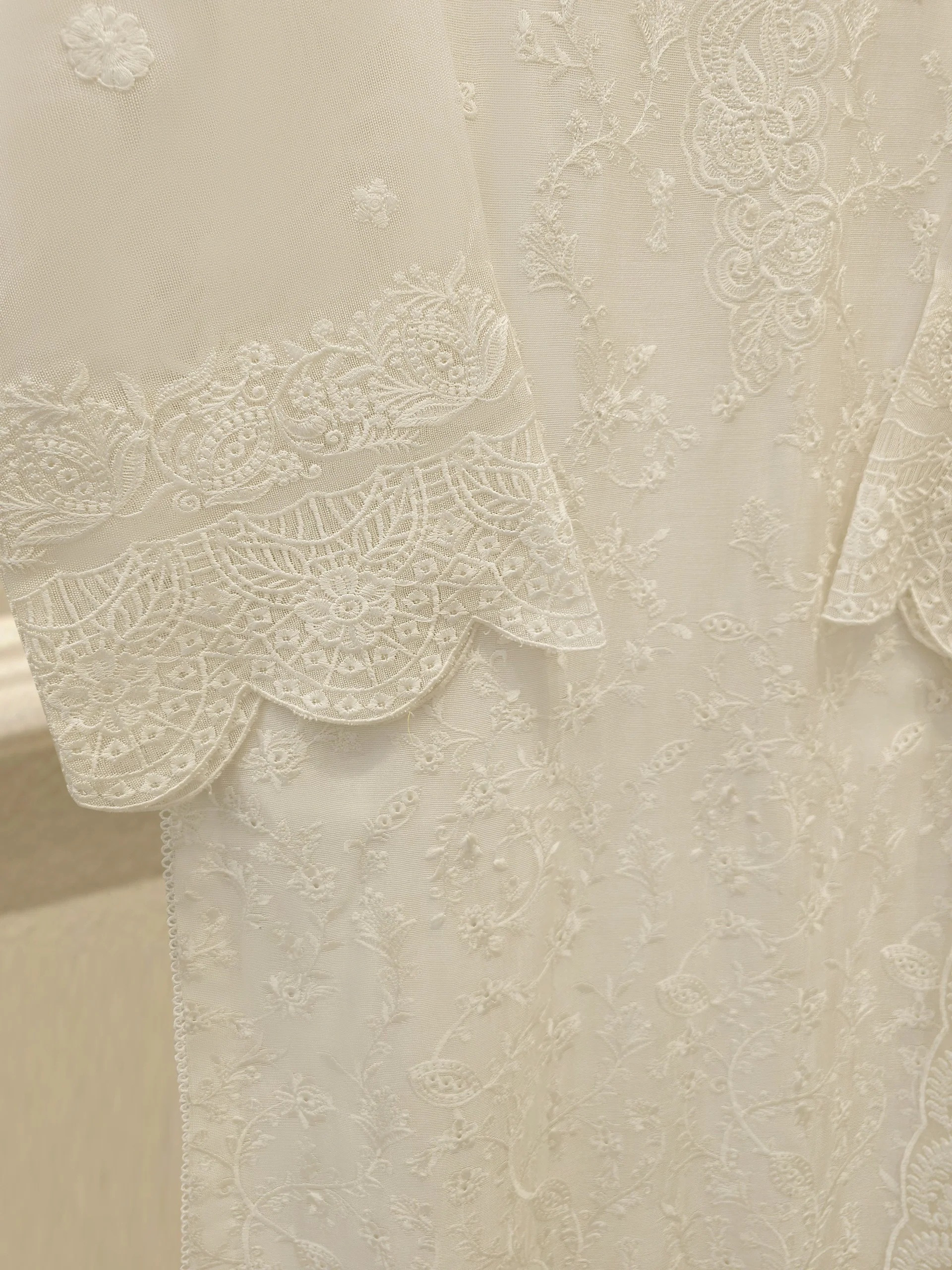 (Unstitched) 3 Piece - Pure Embroidered Cotton Net Suit S114058 - Image 3